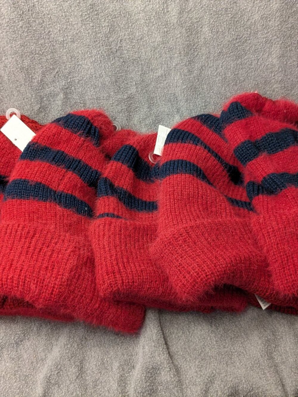 New! Five Knit Blue and Red Hats (Adult)